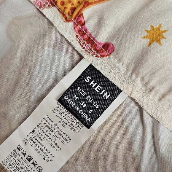 SHEIN Womens Leopard Print Shorts, High Rise, Cuff, Multi Colour, Size M - Picture 4 of 6